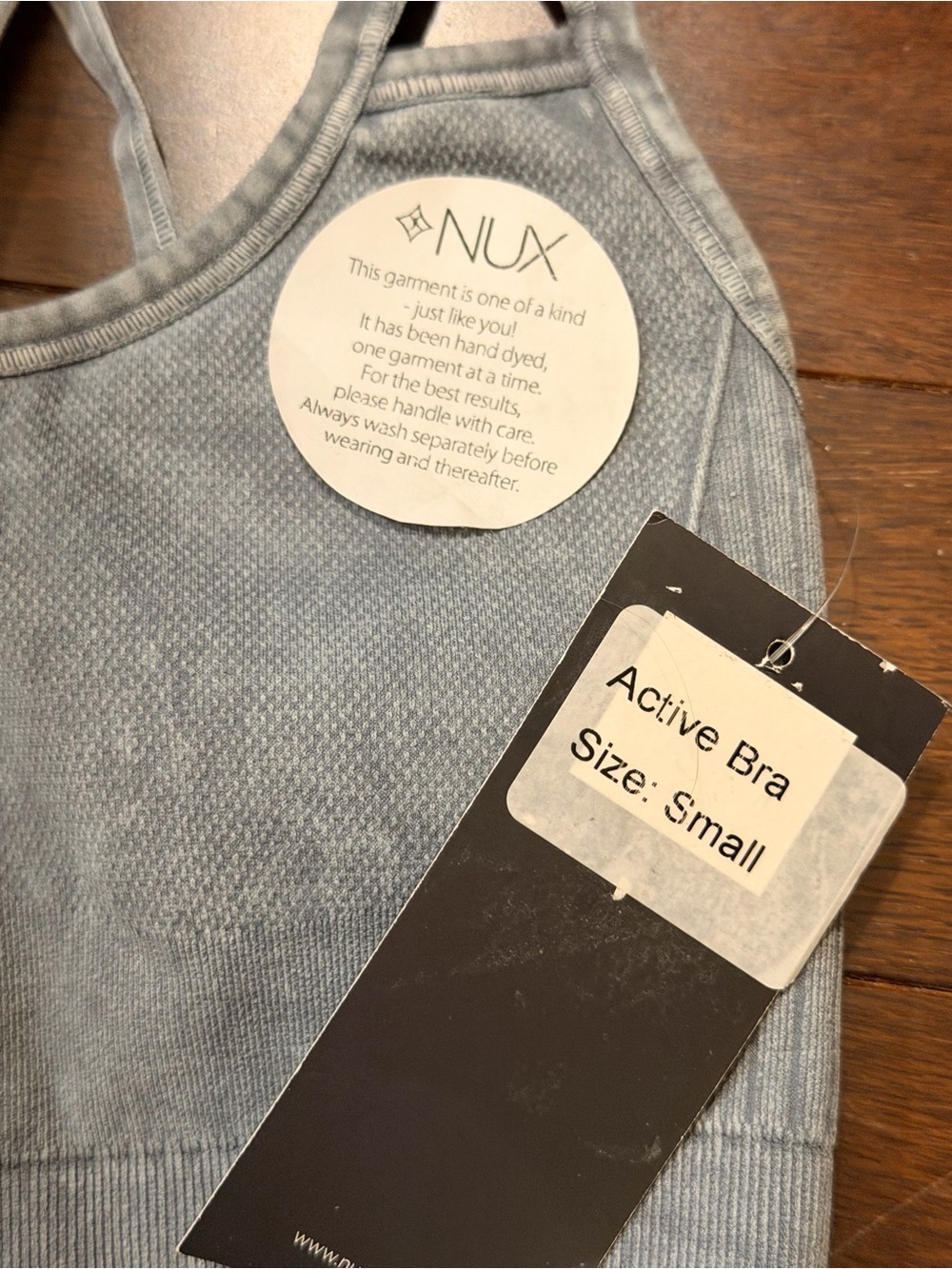 NWT NUX Levitate Bra Hand Dyed in Stone Size Small - Picture 3 of 4